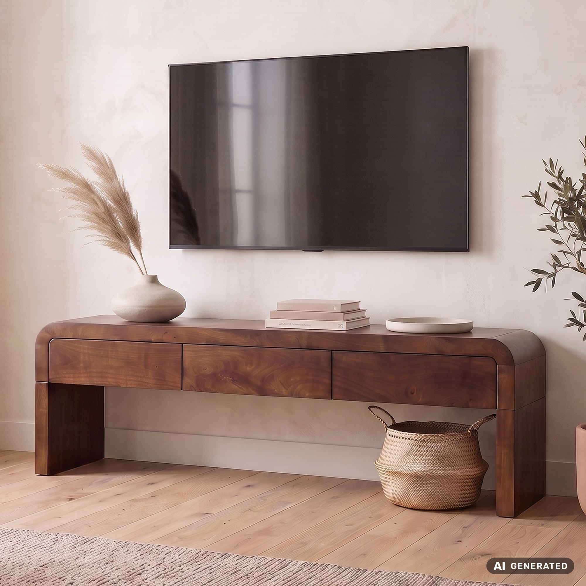 TV Board Kommode Lowboard Fernsehschrank Massivholz 160cm Schubladen Handmade - Bild 1