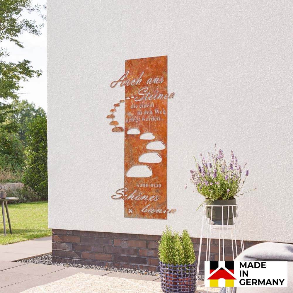 HOME DELUXE Rost Gartenschild STEINIGER WEG - Made in Germany - Bild 1