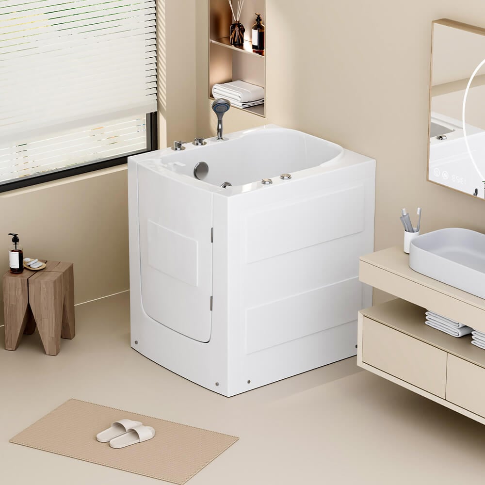HOME DELUXE Seniorenbadewanne sitzend mit Whirlpoolfunktion VITAL L -  85 x 95 cm Rechts - Bild 1