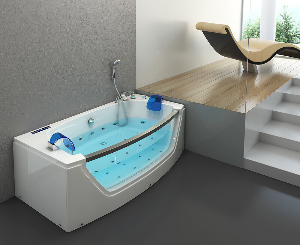 HOME DELUXE Whirlpool Badewanne mit Lichttherapie ATLANTIC M 175 x 85 cm - Bild 1