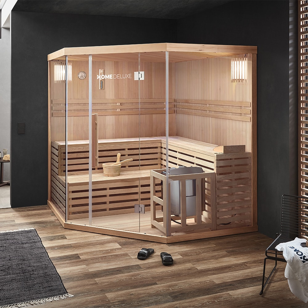 HOME DELUXE Traditionelle Sauna SKYLINE BIG XL - 200 x 200 cm f&uuml;r 6 Personen - Bild 1