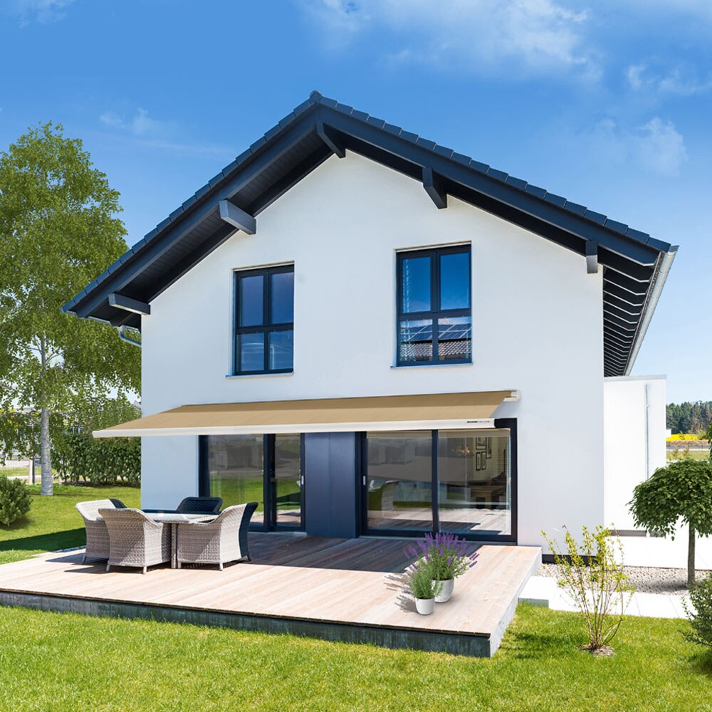 LED Vollkassettenmarkise elektrisch ELOS - 585 x 300 cm Sandfarbe