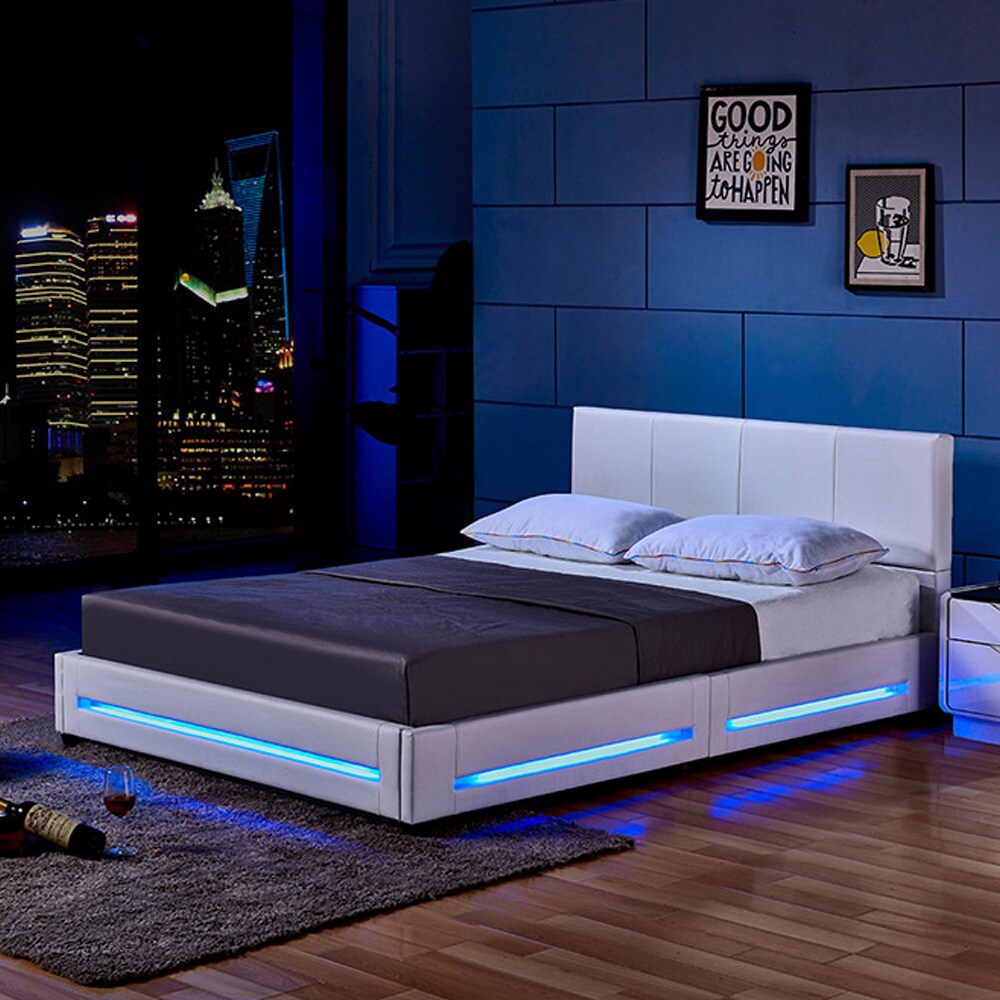 HOME DELUXE LED Bett ASTEROID - 160 x 200 cm Wei&szlig; - Bild 1