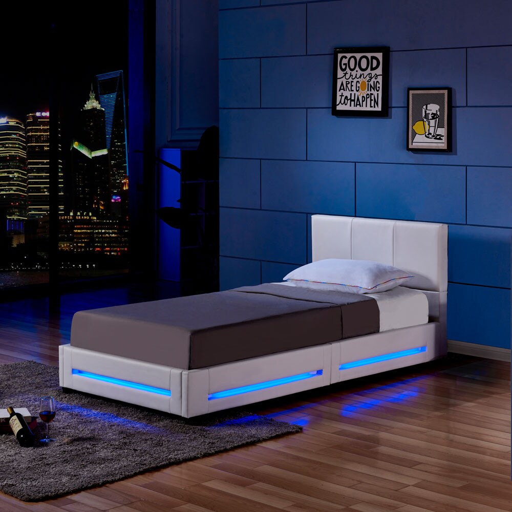 HOME DELUXE LED Bett ASTEROID - 90 x 200 cm Wei&szlig; - Bild 1