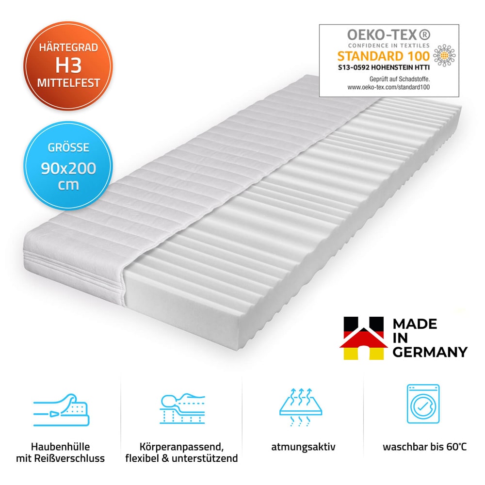HOME DELUXE Matratze ORTHO BASIC - 160 x 200 cm Made in Germany