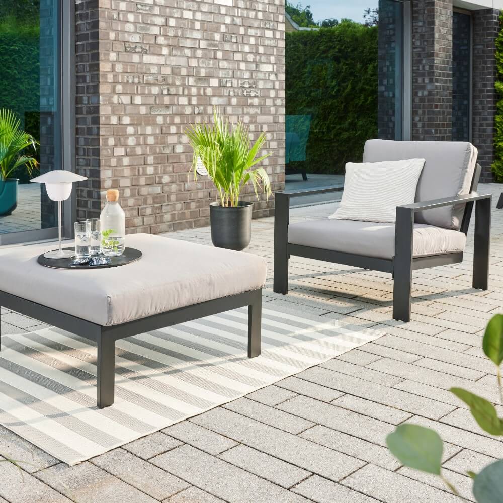 HOME DELUXE Gartenlounge Aluminium RIO S - Anthrazit - Bild 1