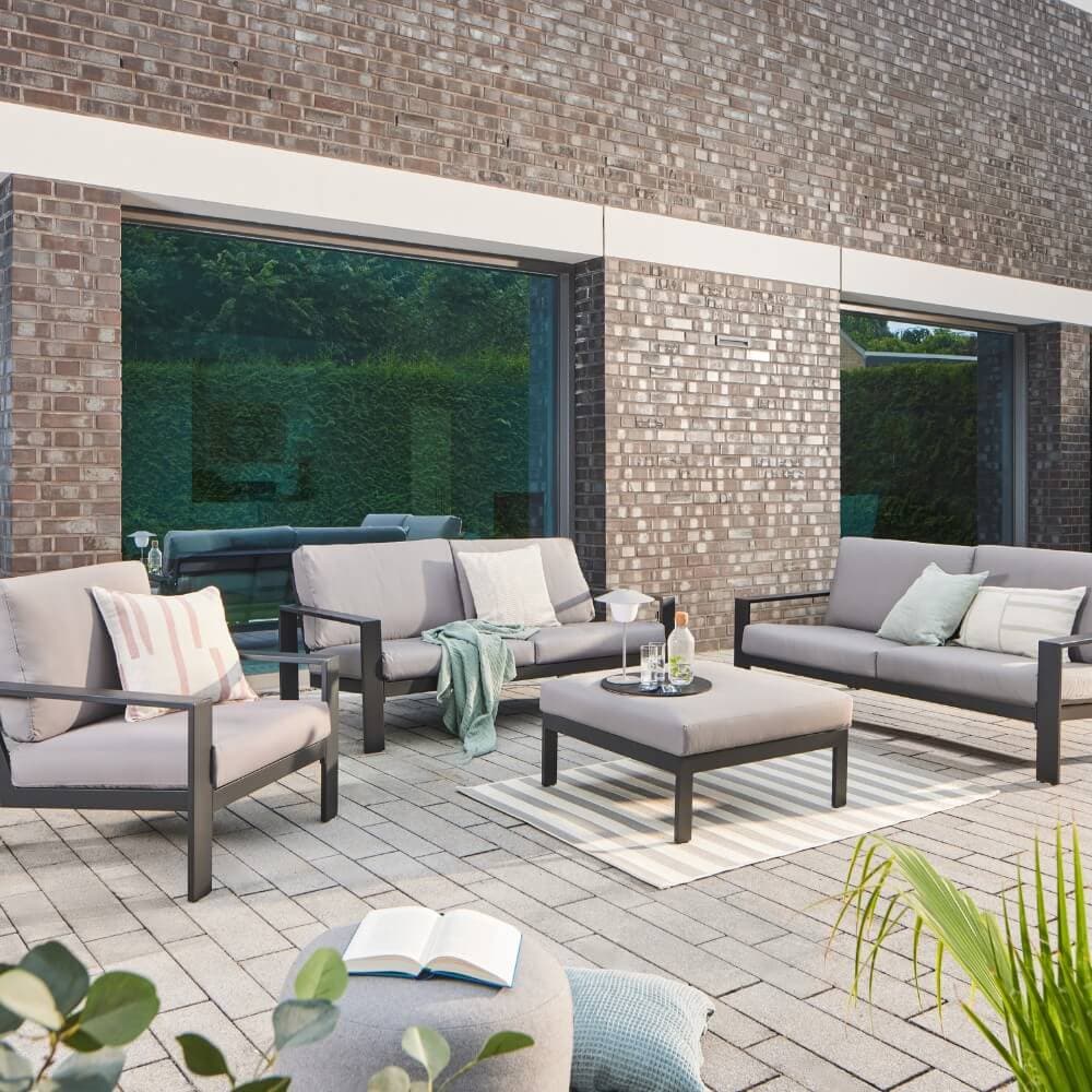 HOME DELUXE Gartenlounge Aluminium RIO L - Anthrazit - Bild 1