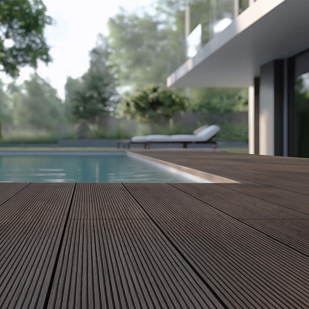 HOME DELUXE WPC Terrassendielen Komplettset (inkl. Unterkonstruktion) SAMANA - Dunkelbraun 40m²