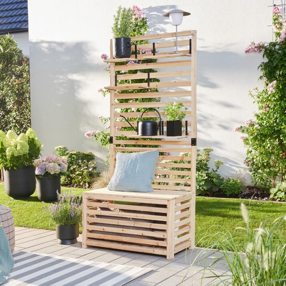HOME DELUXE Sichtschutz-Bank mit Stauraum ORELIA