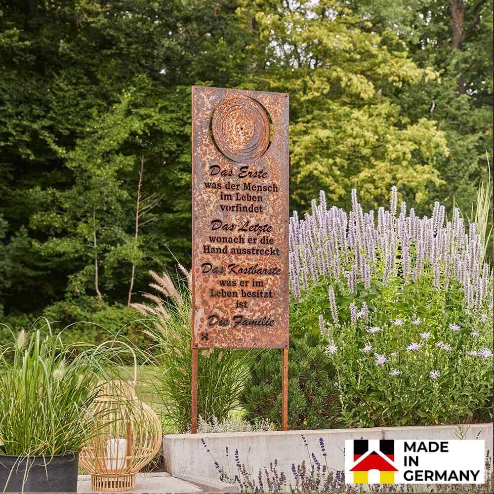 HOME DELUXE Rost Gartenschild FAMILY - 115 x 45 cm Made in Germany - Bild 1