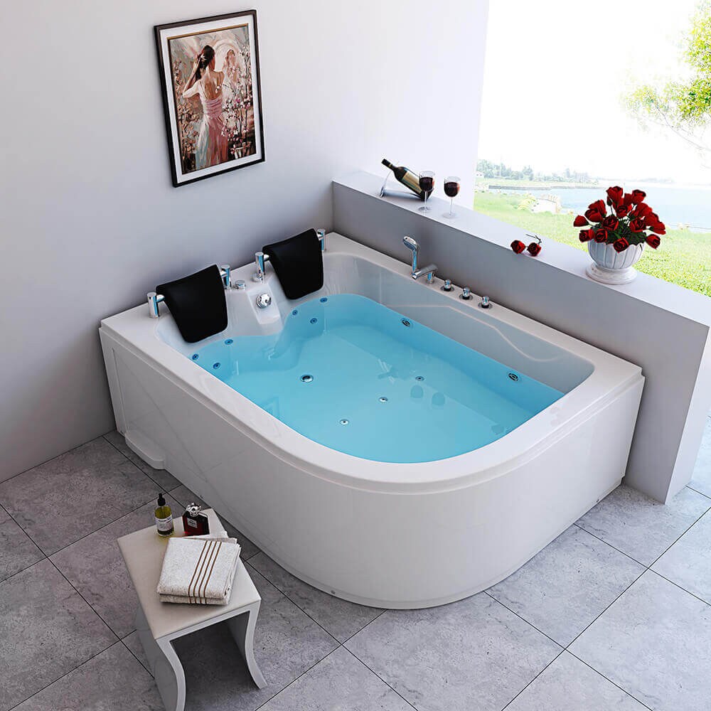 HOME DELUXE Indoor Whirlpool für 2 Personen BLUE OCEAN XL - 180 x 120 cm Rechts