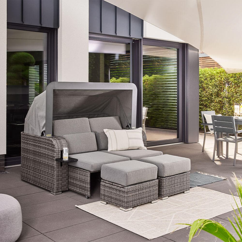 HOME DELUXE Strandkorb mit Liegefunktion HOLBY - Grau - Bild 1