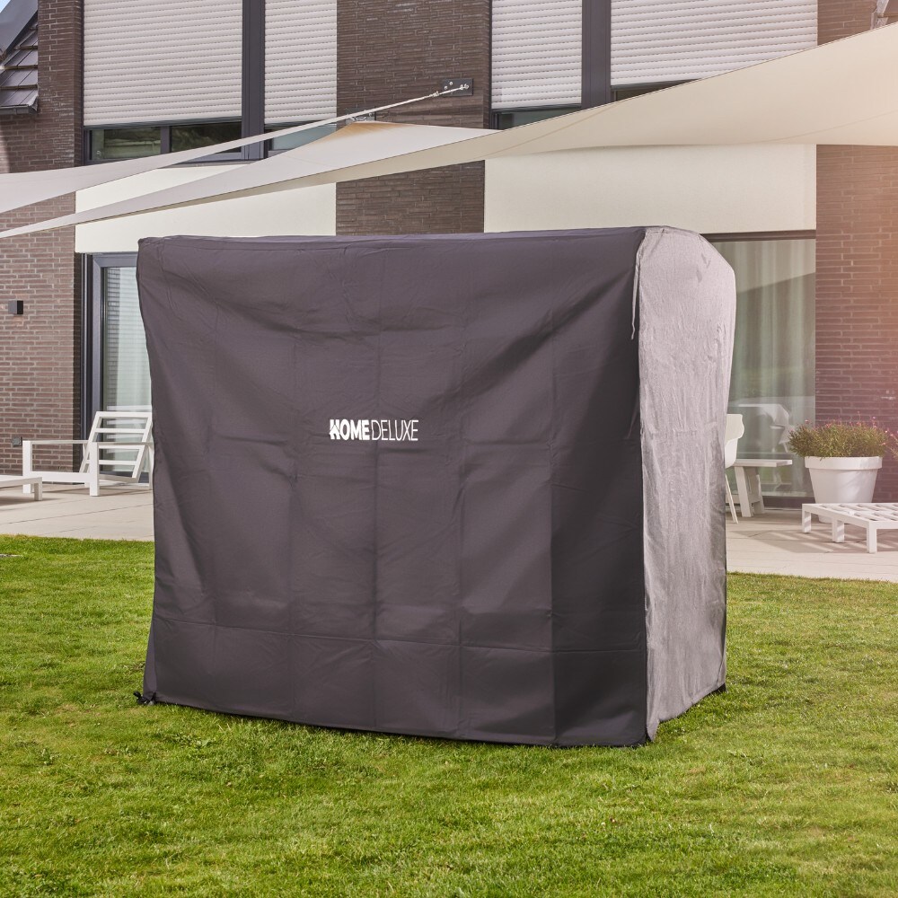 HOME DELUXE Abdeckung für Hollywoodschaukel CAPE DESCANSO - 198 x 125 x 179 cm Schwarz