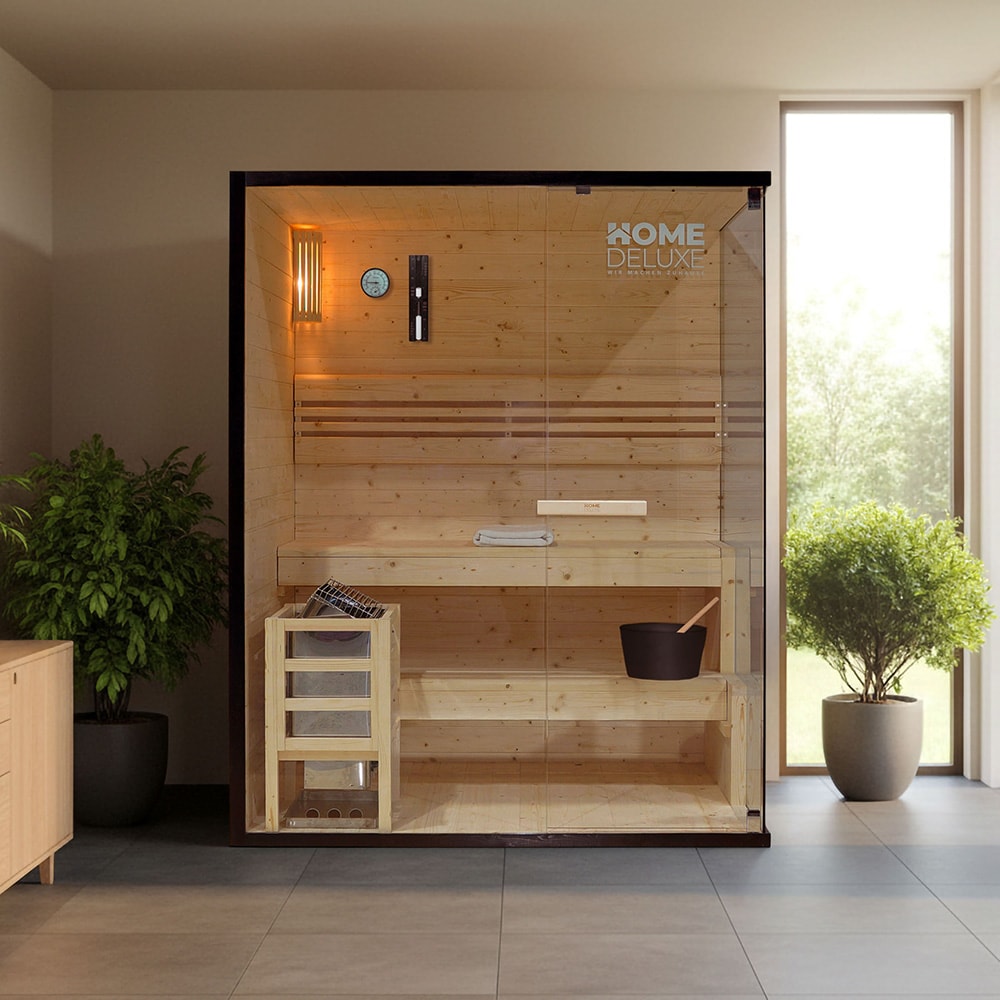 HOME DELUXE Traditionelle Sauna SHADOW L - 150 x 120 cm für 3 Personen