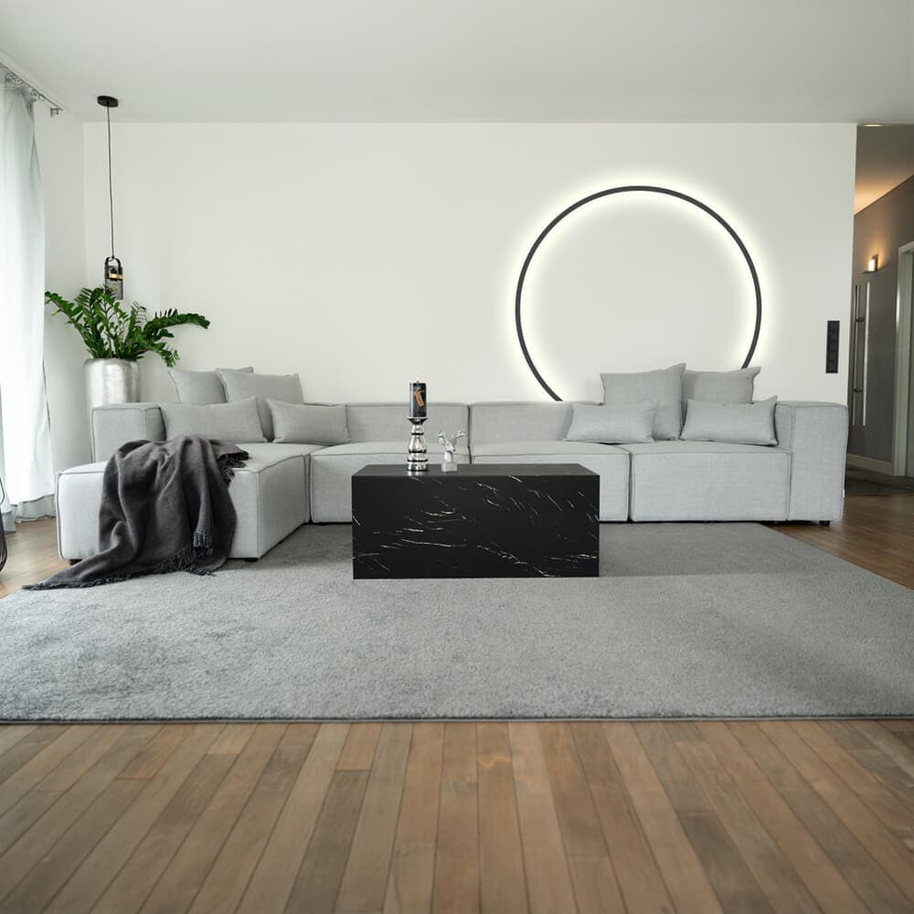 HOME DELUXE Modulares Sofa VERONA XL - 414 x 207 cm Hellgrau - Bild 1