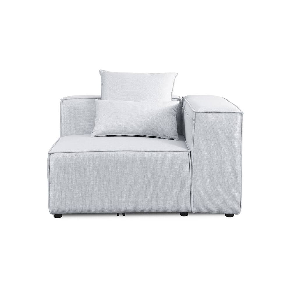 HOME DELUXE Modulares Sofa Rechtes Ecksofa VERONA - 120 x 70 cm Hellgrau - Bild 1