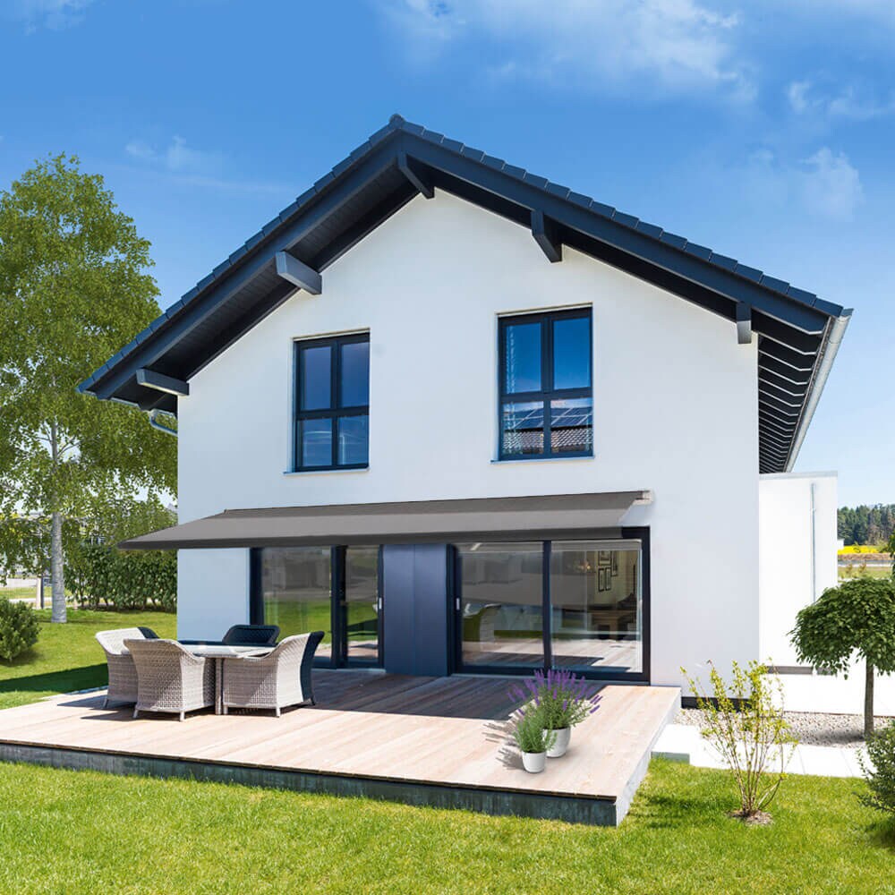 HOME DELUXE LED Vollkassettenmarkise elektrisch ELOS - 500 x 300 cm Anthrazit