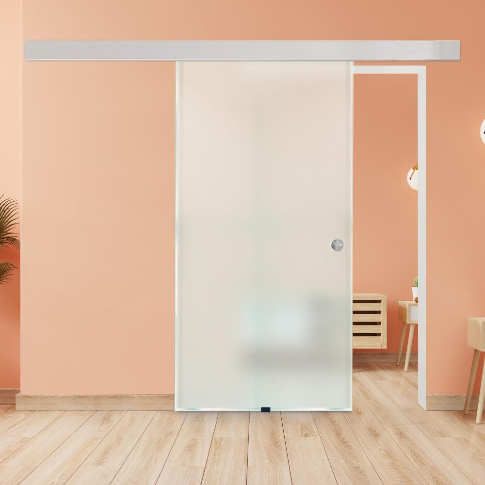 HOME DELUXE Glasschiebetür SAPHIR – 205 x 105 cm Milchglas