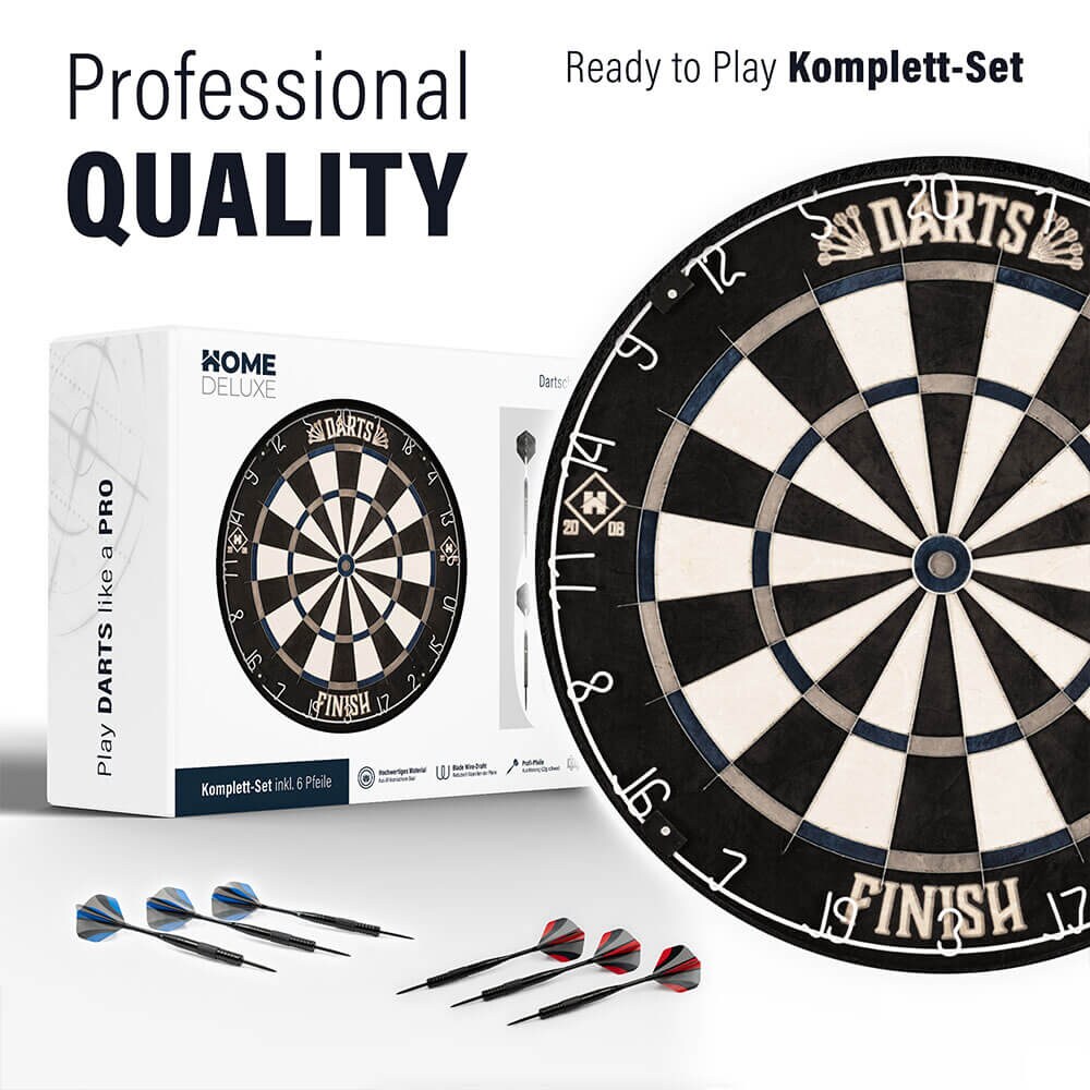 HOME DELUXE Dartscheibe FINISH Modern - Schwarz