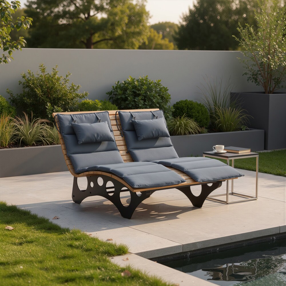 HOME DELUXE Wellenholzliege/Waldsofa inkl. 1x Auflage TAIGA
