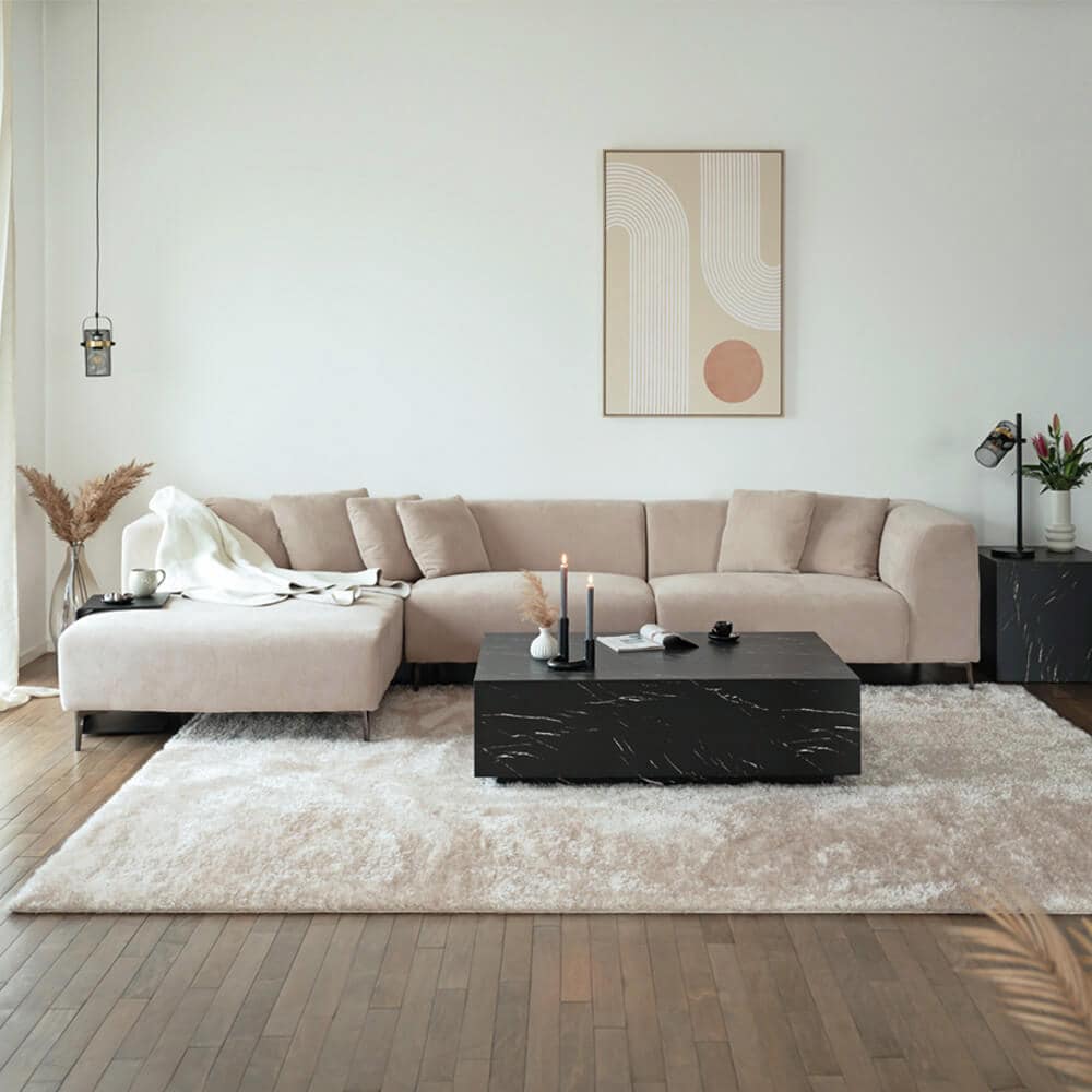 HOME DELUXE Ecksofa TORINO - 344 x 178 cm Beige Links - Bild 1