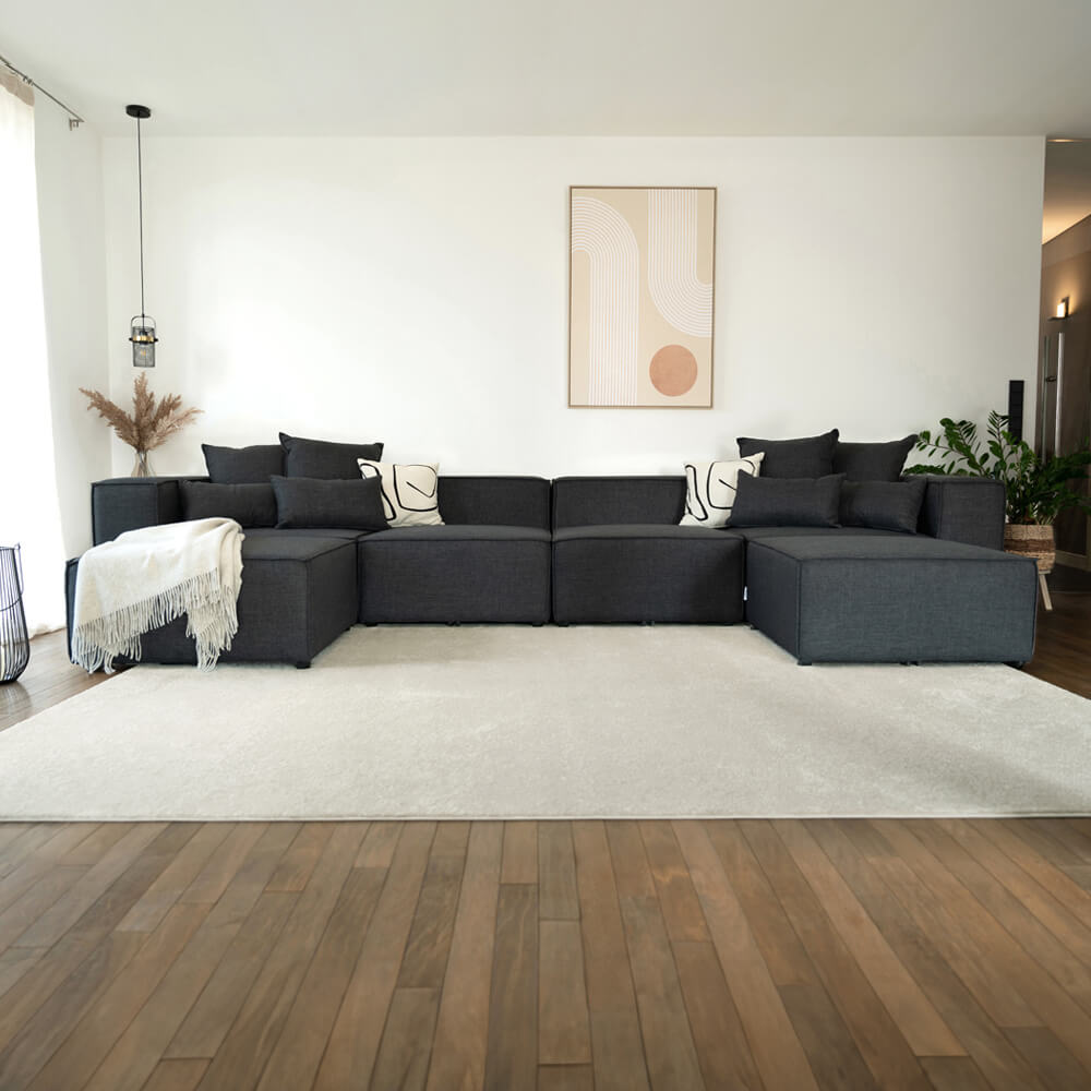 HOME DELUXE Modulares Sofa VERONA XXL - 414 x 207 cm Anthrazit - Bild 1