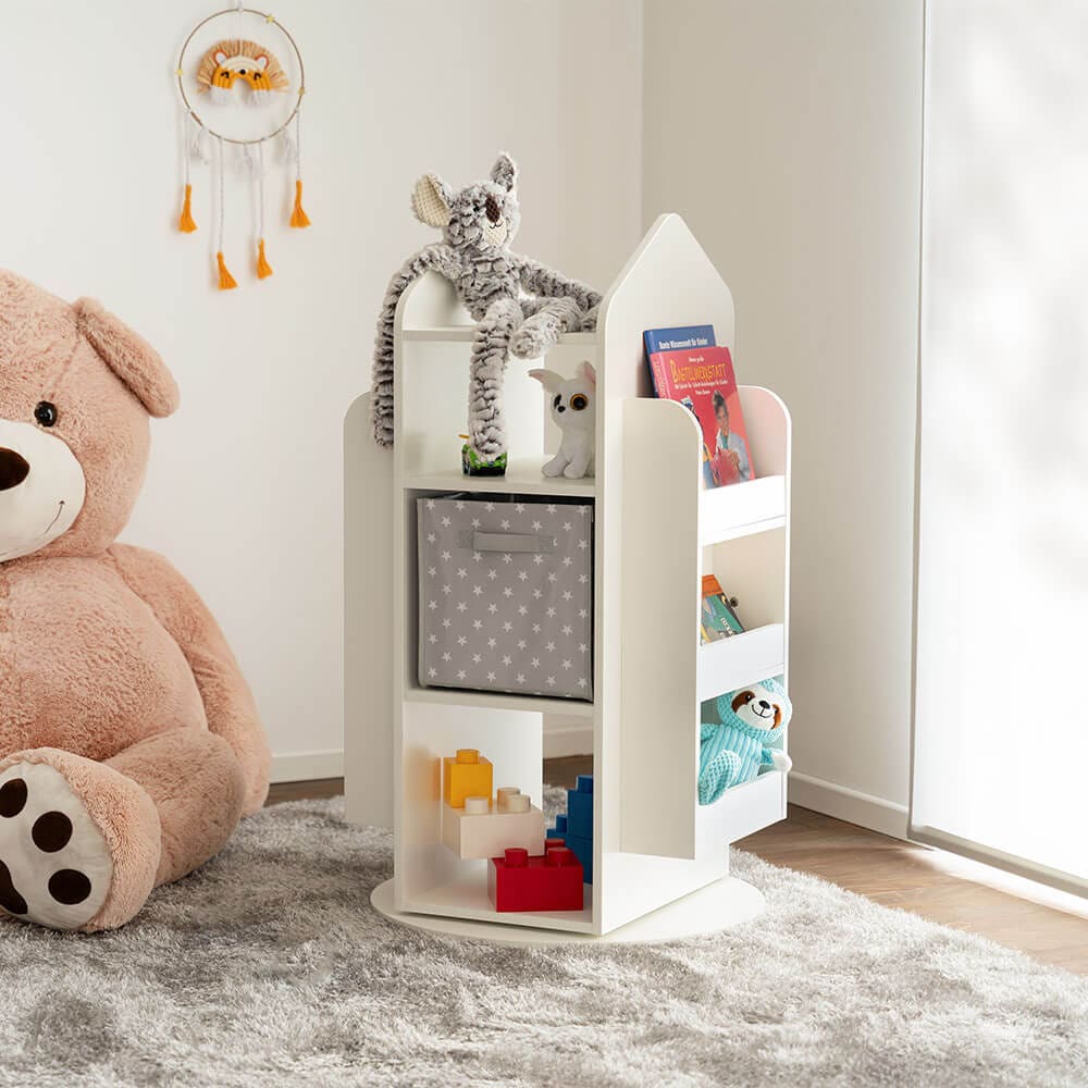 HOME DELUXE Kinderregal drehbar JUNA - 60 x 60 cm Wei&szlig; - Bild 1