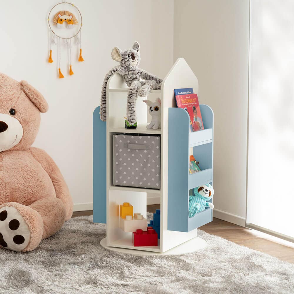 HOME DELUXE Kinderregal drehbar JUNA - 60 x 60 cm Blau