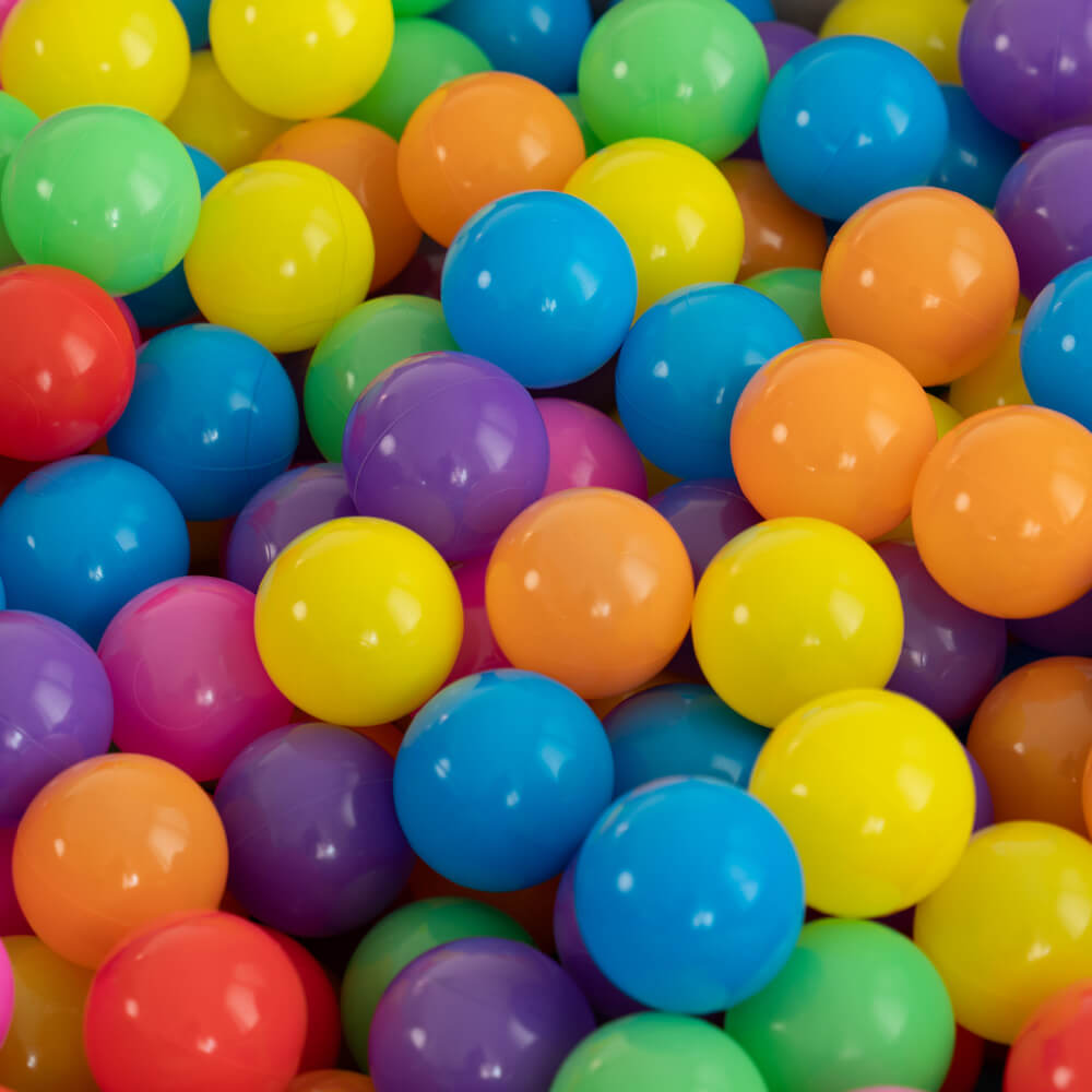HOME DELUXE Spielb&auml;lle f&uuml;r B&auml;llebad SPIN &ndash; 120 St&uuml;ck Bunt - Bild 1