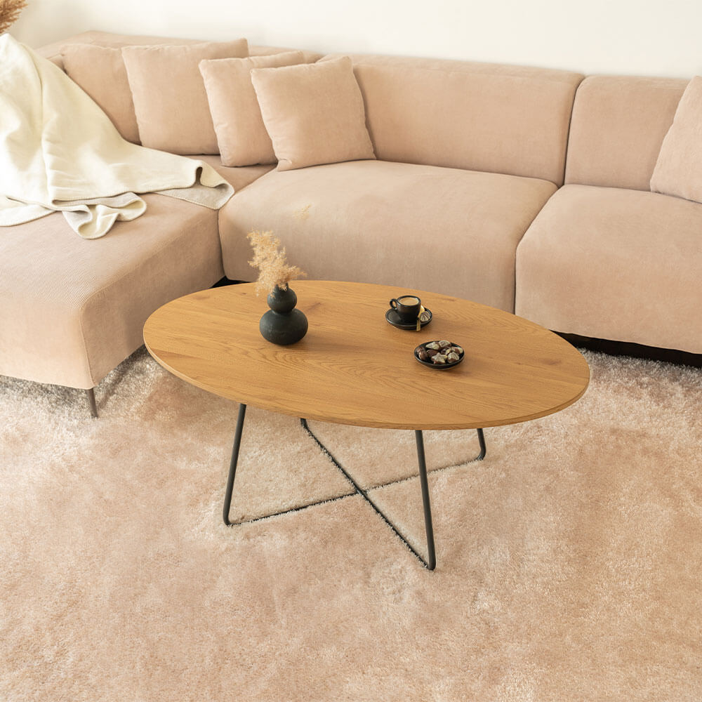 HOME DELUXE Couchtisch Oval NOVARIS - 110 x 66 cm Dark Oak - Bild 1