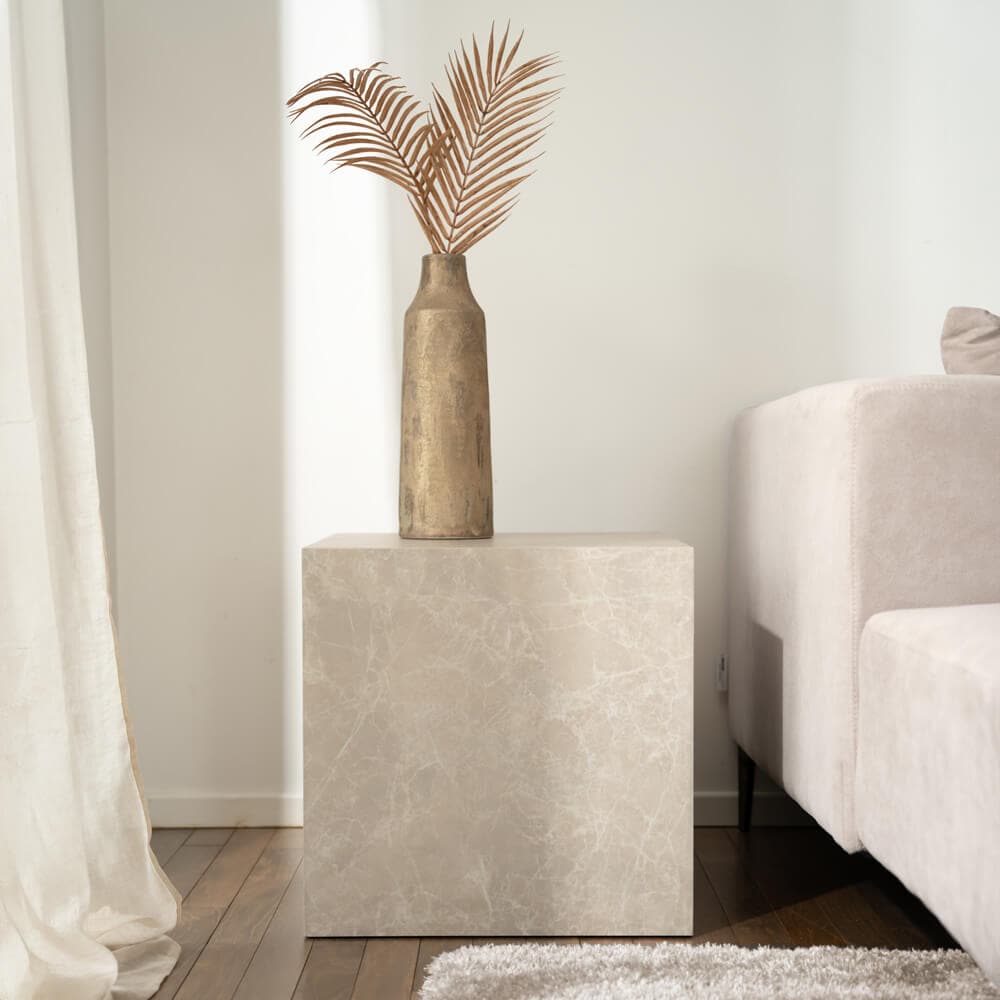HOME DELUXE Couchtisch Marmor AMIRI M - 50 x 50 cm Grau - Bild 1