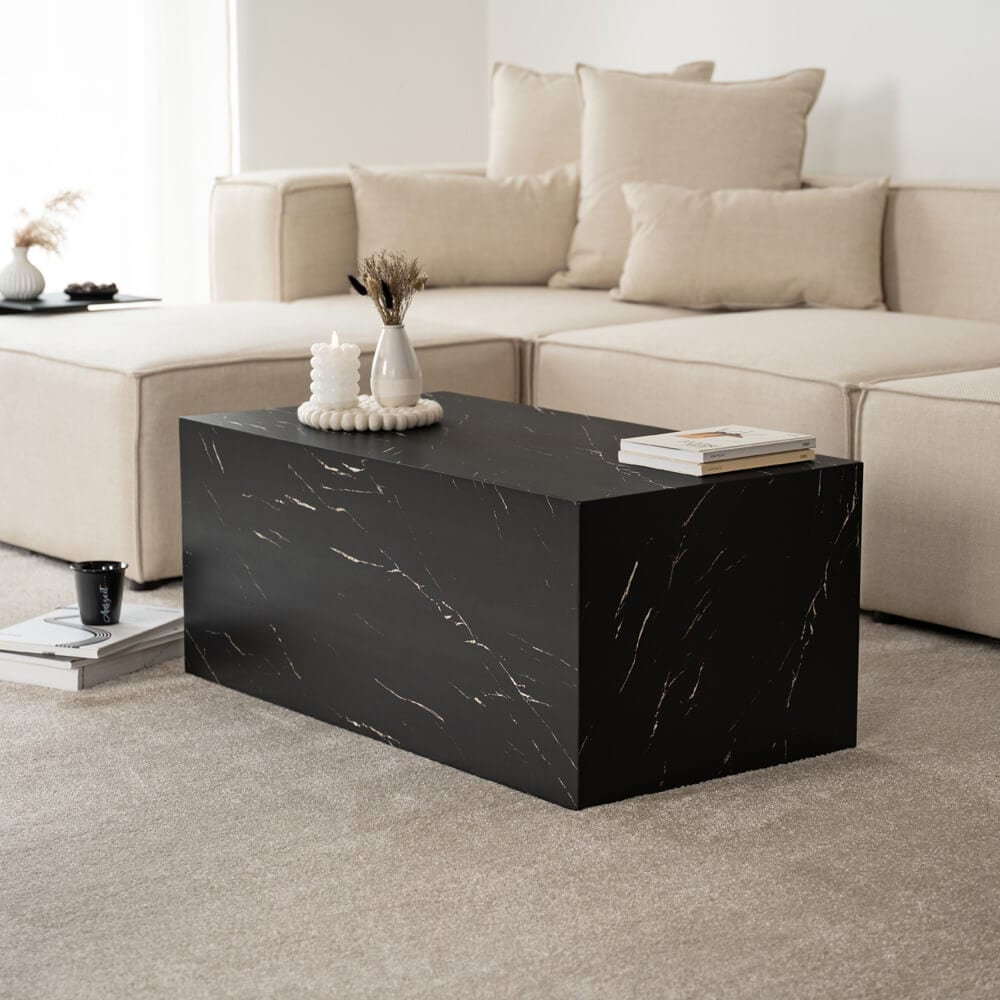 HOME DELUXE Couchtisch Marmor AMIRI L - 95 x 50 cm Schwarz - Bild 1