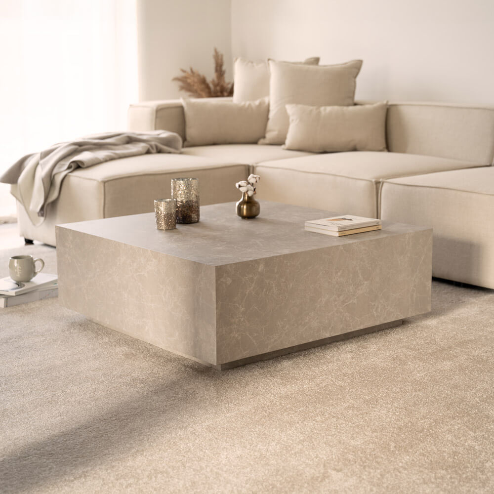 HOME DELUXE Couchtisch Marmor AMIRI XL - 95 x 95 cm Grau - Bild 1