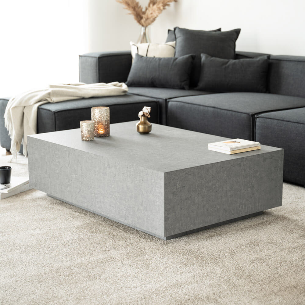 HOME DELUXE Couchtisch Marmor AMIRI XXL - 120 x 80 cm Grau - Bild 1