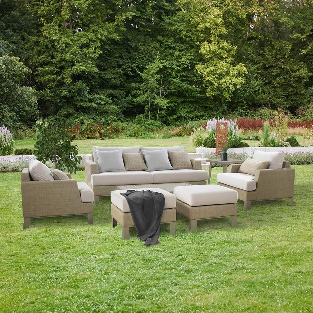 HOME DELUXE Garten-Sitzgruppe inkl. Abdeckung HAVANA &ndash; 303 x 239 cm Beige - Bild 1