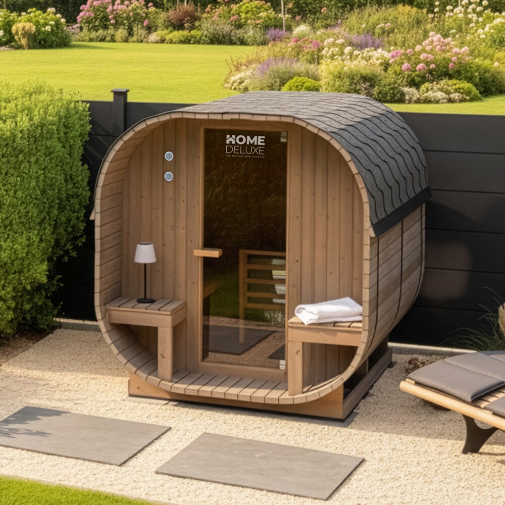 HOME DELUXE Outdoor Sauna CUBE DELUXE L - 194 x 220 cm für 4 Personen