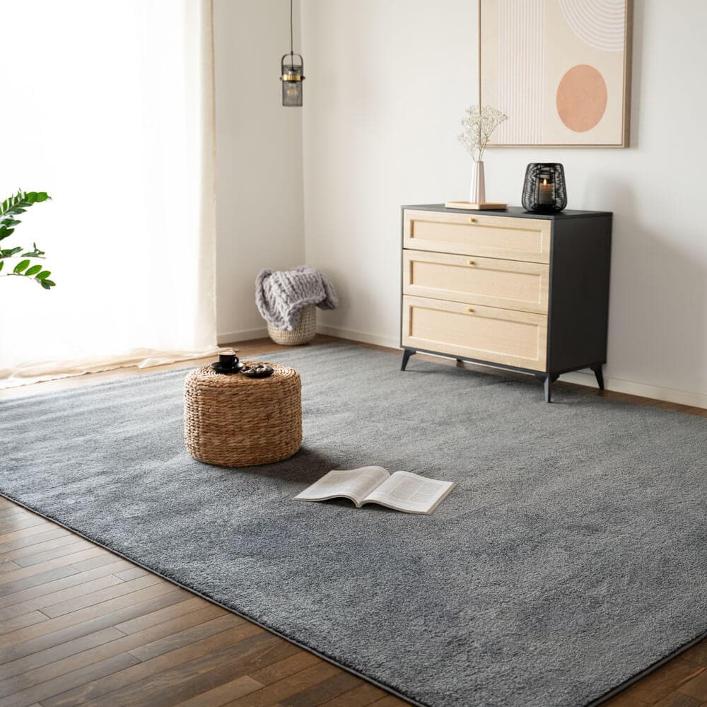 HOME DELUXE Kurzflor Teppich FOFI - 230 x 160 cm Grau - Bild 1