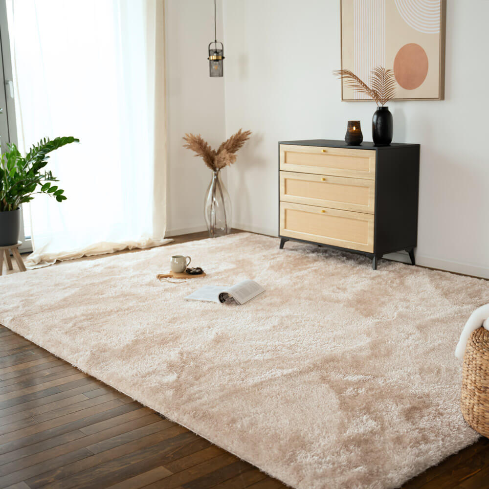 HOME DELUXE Hochflor Teppich SOFI - 180 x 120 cm Anthrazit - Bild 1