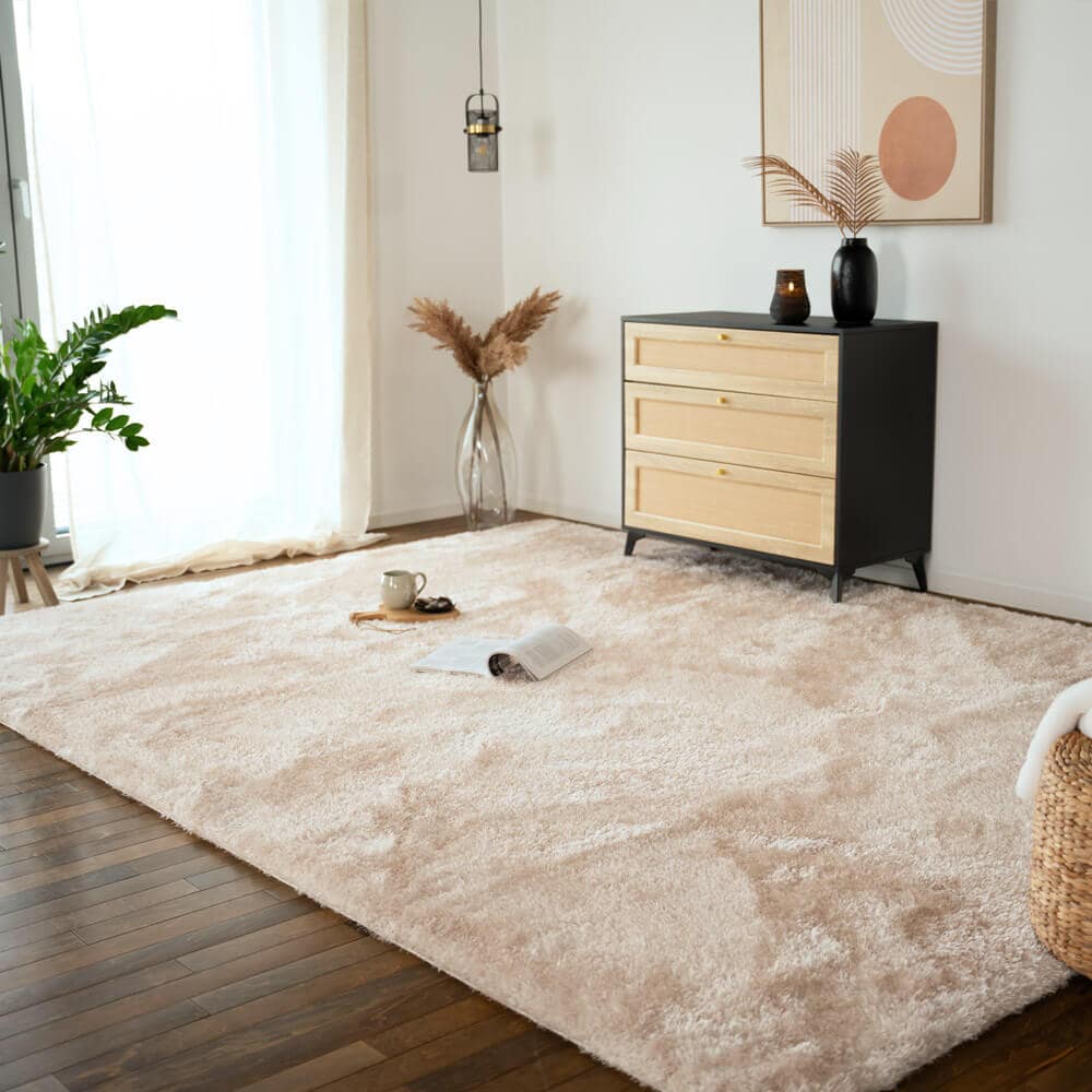HOME DELUXE Hochflor Teppich SOFI - 200 x 140 cm Anthrazit