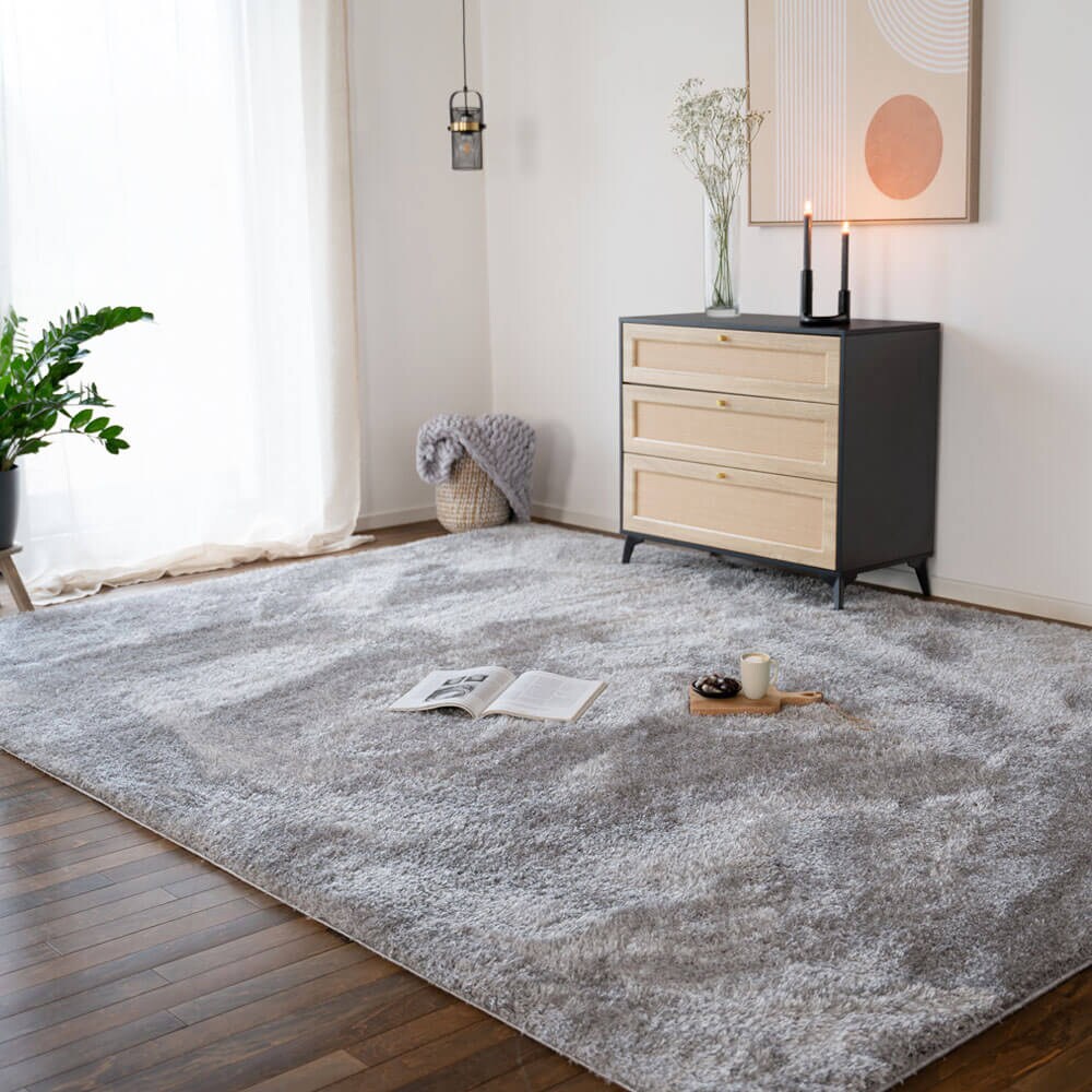 HOME DELUXE Hochflor Teppich SOFI - 230 x 160 cm Dunkelgrau
