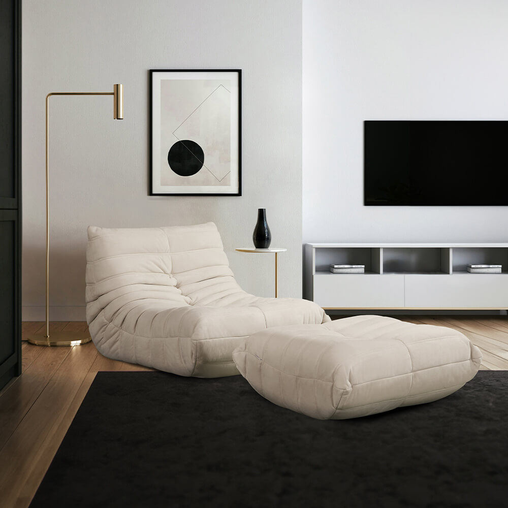 HOME DELUXE Relaxsessel mit Hocker CHILL - Anthrazit - Bild 1