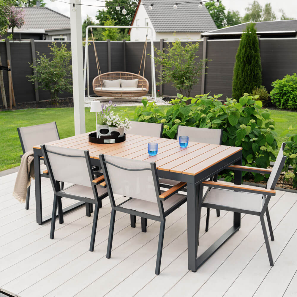 HOME DELUXE Gartentisch in Holzoptik SIERA &ndash; 160 x 90 cm - Bild 1