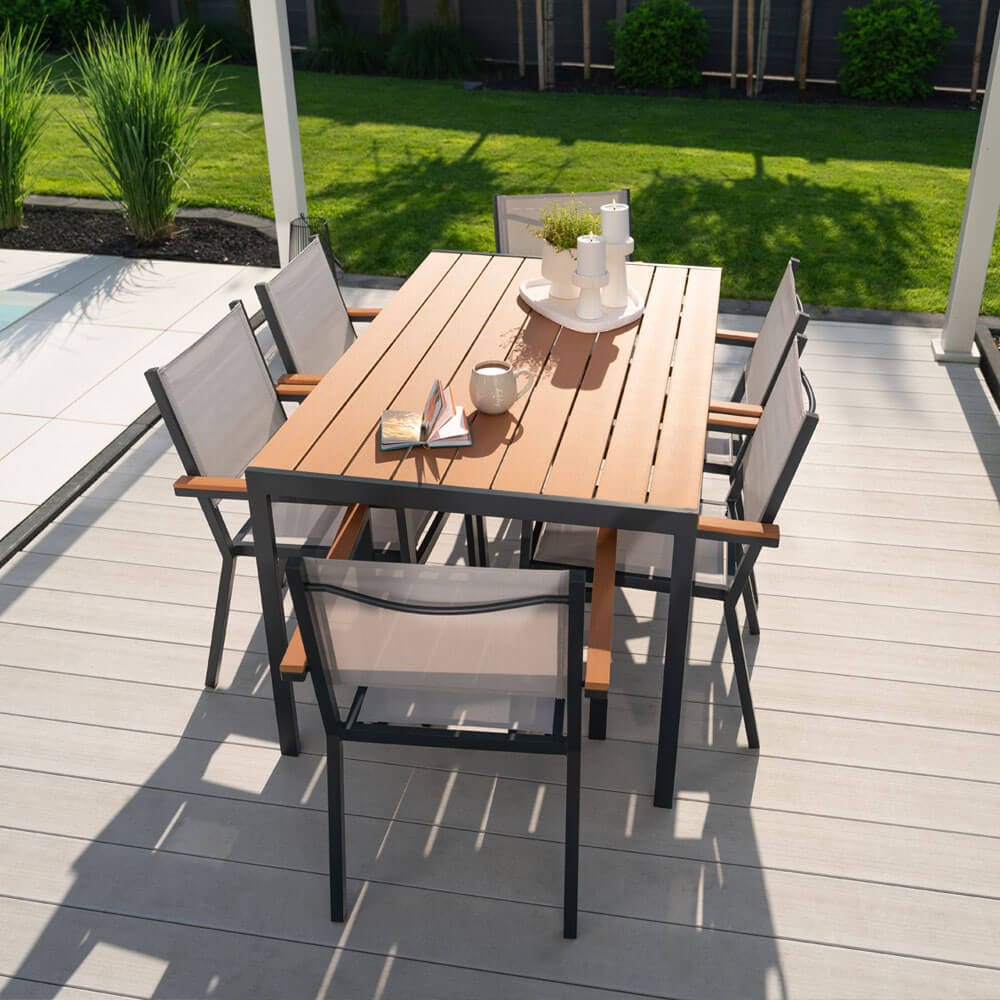 HOME DELUXE Gartentisch in Holzoptik CANTOS - 150 x 90 cm - Bild 1