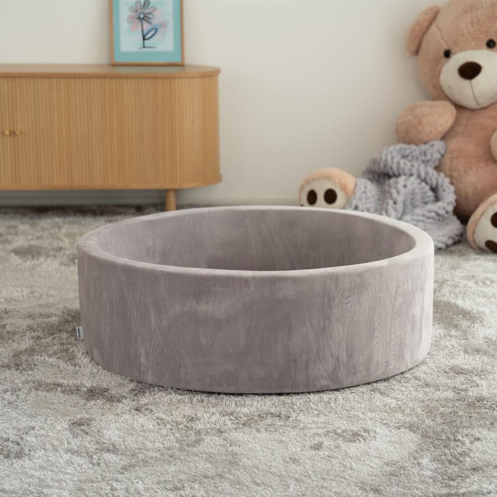 HOME DELUXE B&auml;llebad Samt TWIRL - 100 x 100 cm Grau - Bild 1