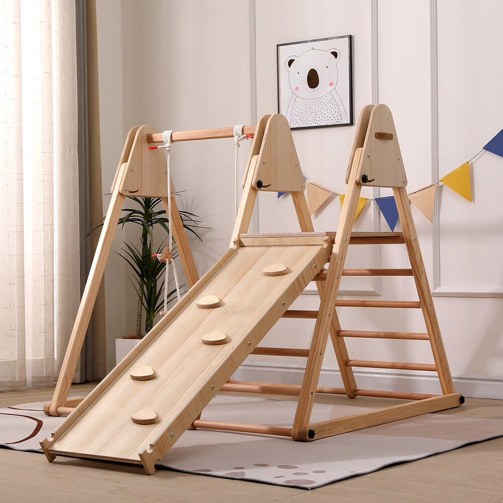 HOME DELUXE Kletterger&uuml;st Indoor inkl. Rutsche und Schaukel IDA - Bild 1