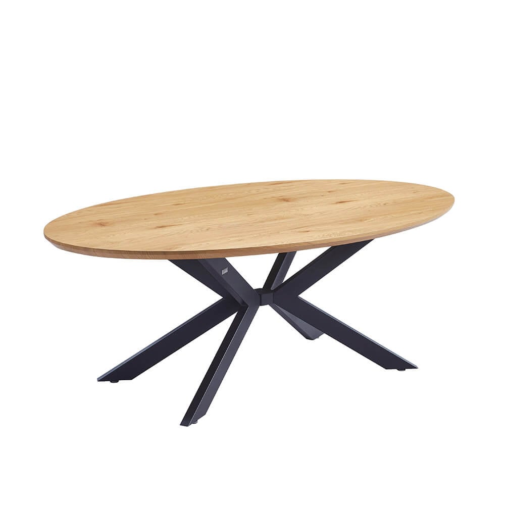 HOME DELUXE Esstisch Oval AVENTIS inkl. Sternfu&szlig; - 200 x 120 cm Fishbone Oak - Bild 1