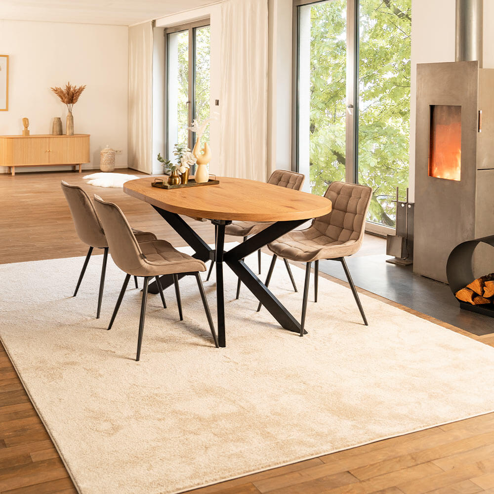 HOME DELUXE Esstisch Oval Ausziehbar AVENTI inkl. Sternfu&szlig; - 160-200 x 100 cm Dark Oak - Bild 1