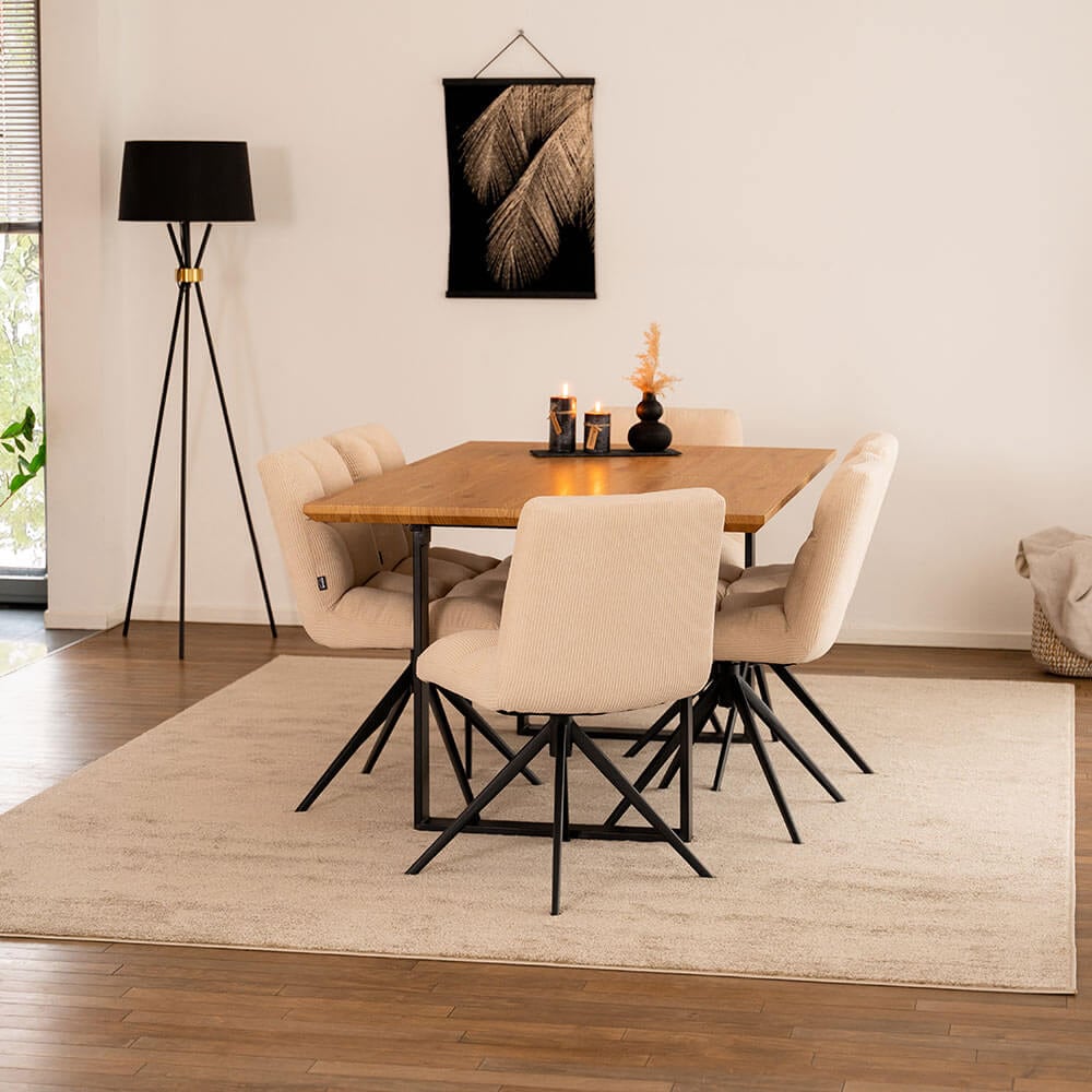 HOME DELUXE Esstisch Eckig Ausziehbar AVENCIA inkl. U-Fu&szlig; - 160-200 x 100 cm Dark Oak - Bild 1