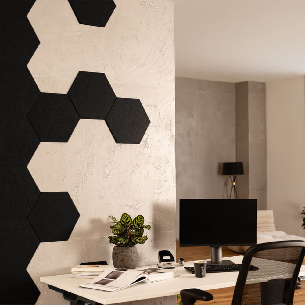 HOME DELUXE Akustikplatten Hexagon selbstklebend SILENT - 20er Set Schwarz