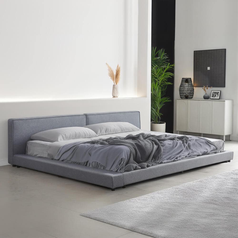 HOME DELUXE Bett mit Ablage GALAXIS - 270 x 200 cm Grau - Bild 1